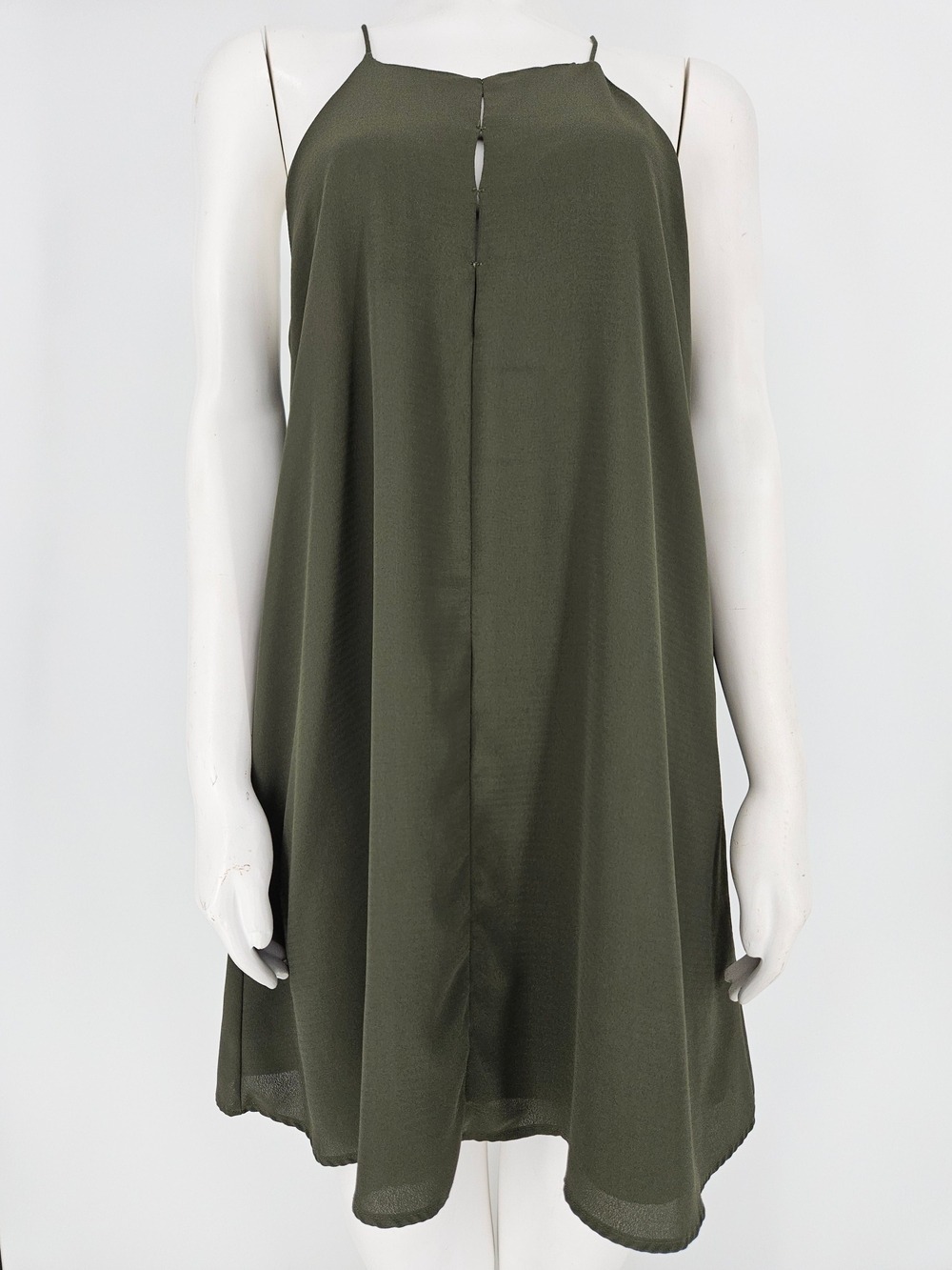 Lord & Taylor Design Lab Olive Green Halter Swing Dress Size L